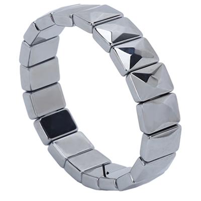 Armband aus Terahertz-Stein, modisches facettiertes rechteckiges Energiestein-Armband zur Schmerzlinderung für Männer