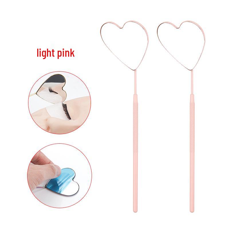 Heart-Shaped Eyelash Inspection Mirror for False Lashes Application