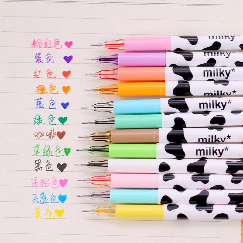 12 Piece Set Marker Pen Plastic Material Cartoon Animal 12-Color Diamond Gel Signature Pen Set of 12 colors