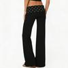 Pantaloni Casual a Zampa Colorblock a Pois Slim Fit da Donna per Casa, Sport, Palestra