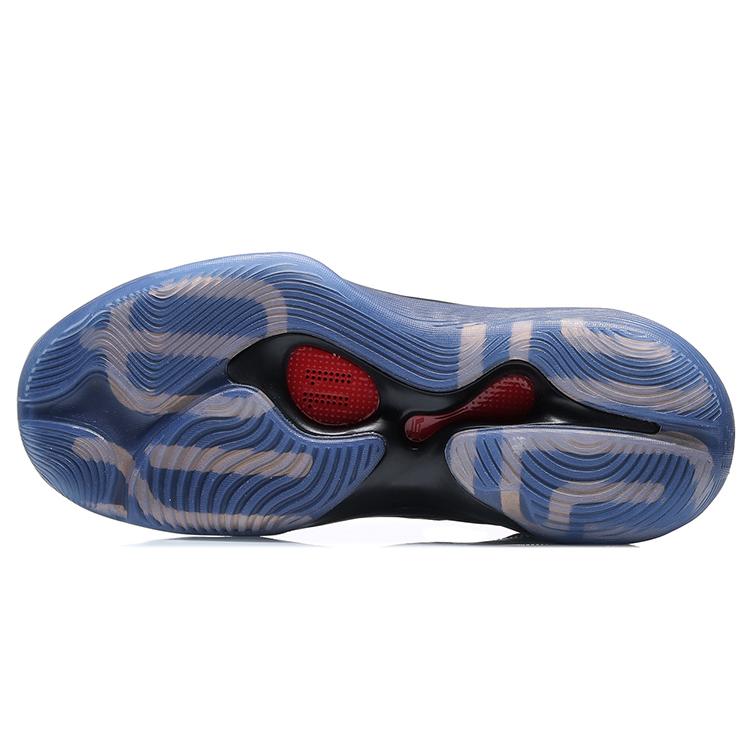 New LiNing Bullish Cushioning Anti Slip And Wear Resistant High Top Performance Basketball Shoes Men's Black Blue ABAQ137-10
