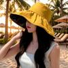 2026 NEW 1PCS Solid Color Breathable Wide Brim Fisherman Cap Women Summer Sun Protection Hat Outdoor Travel Casual Sunshade Cap