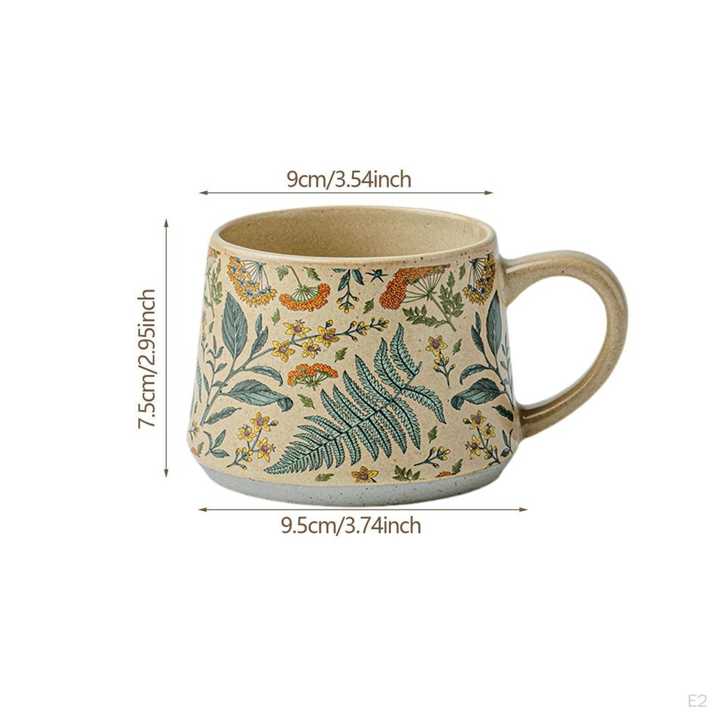 Keramik Kaffeebecher Tasse Getränke für Zuhause oder Arbeit Dekorativ, Blumendesign mit Henkel