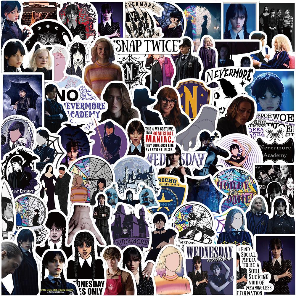 Wednesday Addams Stickers Movie Addams Family Theme Stickers for Teens Gift