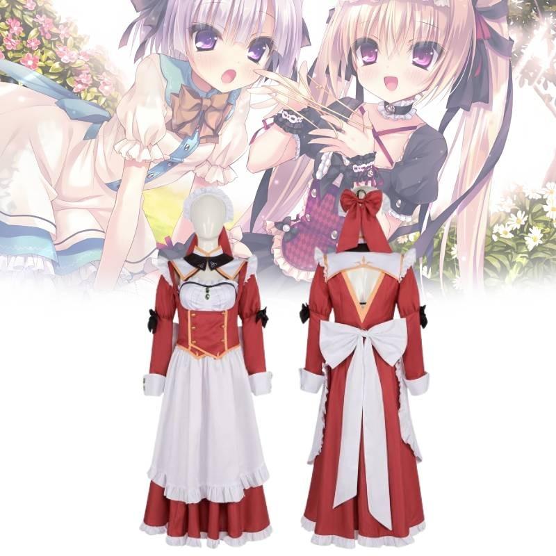 Cute And Sweet Red Mia Cosplay Maid Outfit For Night Of The Dead Theme In Multiple Sizes