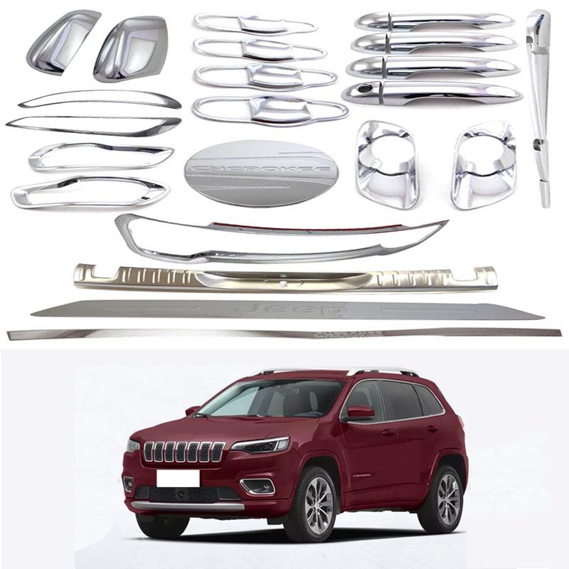 Fits Jeep Cherokee: Rearview Mirror, Door Bowl, Handle Lampshade, Rear Guard Plate, Fuel Tank Cap, Center Pillar, & More Exterior Accessories