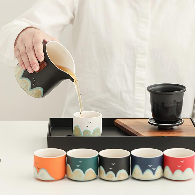 A Thousand Miles of Rivers and Mountains Hand-painted Kung Fu Tea Set