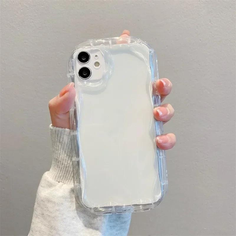 

Чехол для iPhone 15 14 Pro Max 11 13 12 Mini XR 8 7 Plus X XS SE 2020 2022. Чехол Love Heart с 3D волнистым изогнутым краем, мягкий прозрачный ТПУ For iPhone 11 ProMax