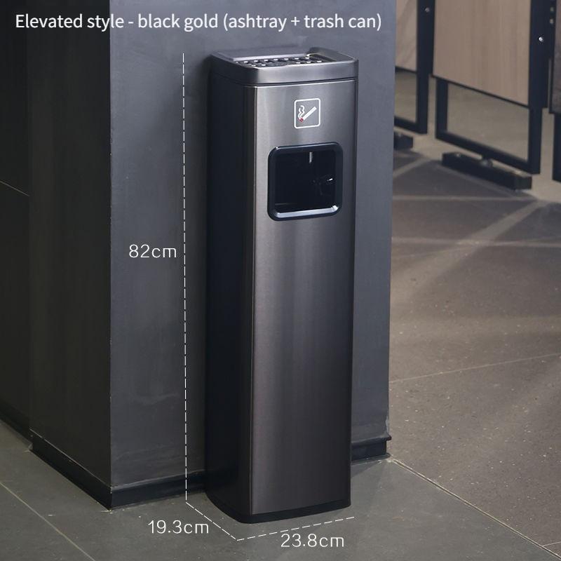 Corridor Aisle Ashtray Cigarette Butt Collector Hotel Lobby Stainless Steel Vertical Elevator Entrance Trash Can