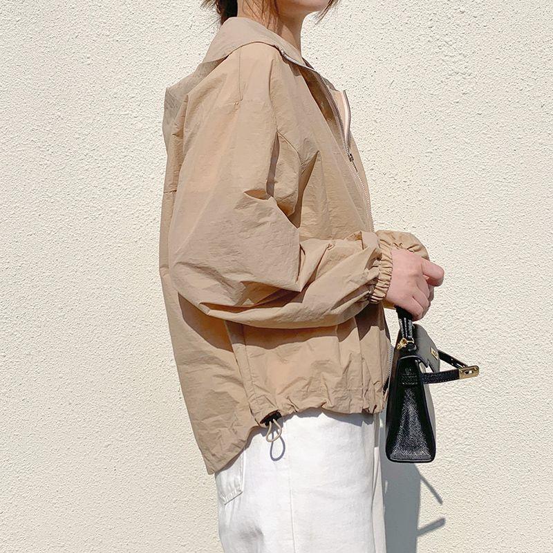 

Осень Новинка K-стиль Однотонный Белый Худи на молнии со шнурком Свободный Повседневный Универсальный Маленькое Пальто для Кондиционирования Воздуха Одежда для Защиты от Солнца Khaki XL