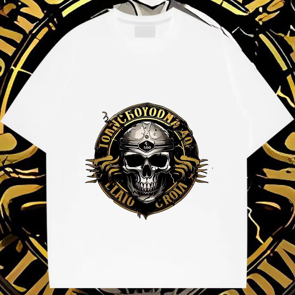 

Свободная футболка большого размера с круглым воротником в американском стиле в стиле ретро для мужчин и женщин, классическая креативная повседневная футболка, удобная футболка в стиле рэпера S