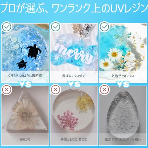 LET'S RESIN UV Resin Liquid 500g. UV/LED Compatible Resin Liquid. Large Capacity, Crystal-clear, Fast Curing, Low Irritation, High Transparency, Hard