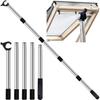 Fensterstangenöffner, 2m Teleskopstange für Dachfenster und Jalousien, Kompatibel mit Velux GGL & GGU Dachfenstern, Edelstahl