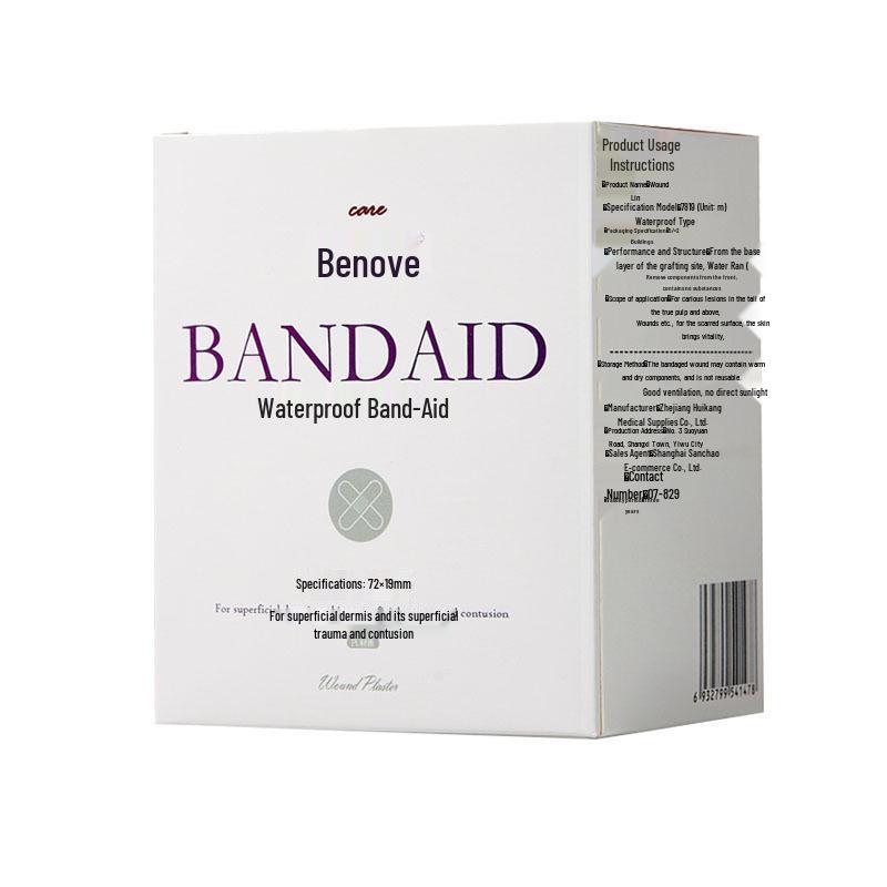 Benowei Transparent Waterproof Breathable Band-Aid: 100 Pieces, Invisible & Soft for Bathing