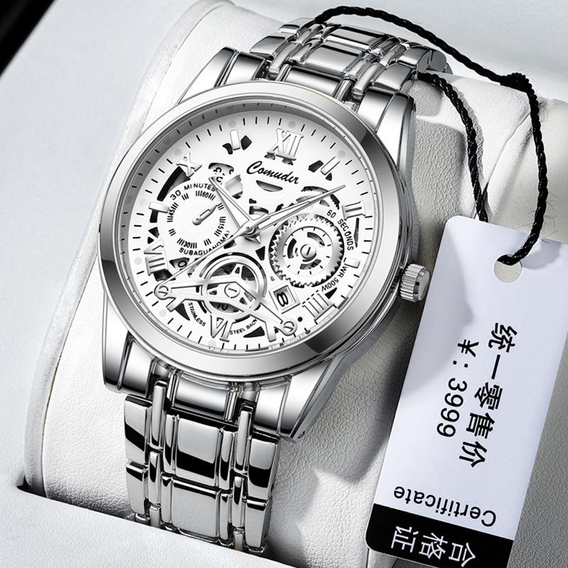 Hollow Men's Watch Men's Calendar Fashion Quartz Watch