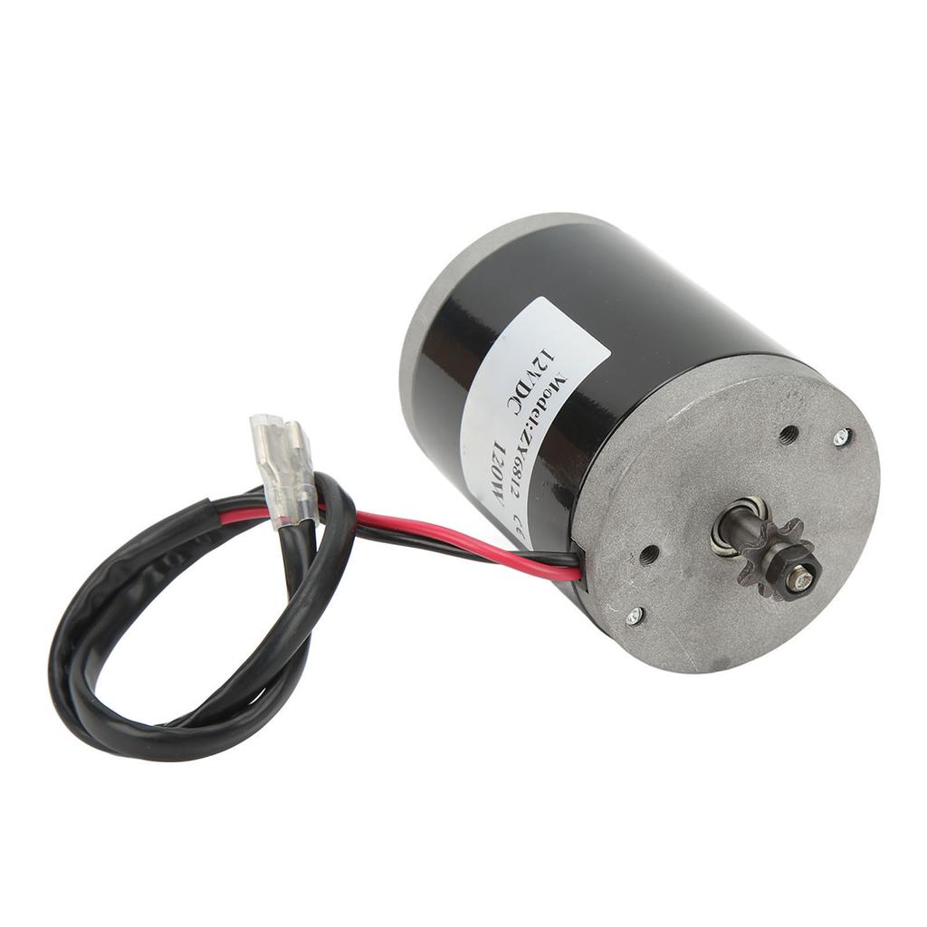 12V 120W High Speed Electric DC Brushed Motor Kit with 25H76 Chain and 25H 3 Hole 47 Teeth Crankset for DIY Electric Bikes