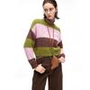 Women's Loose Fit Color Block Striped Knit Pullover