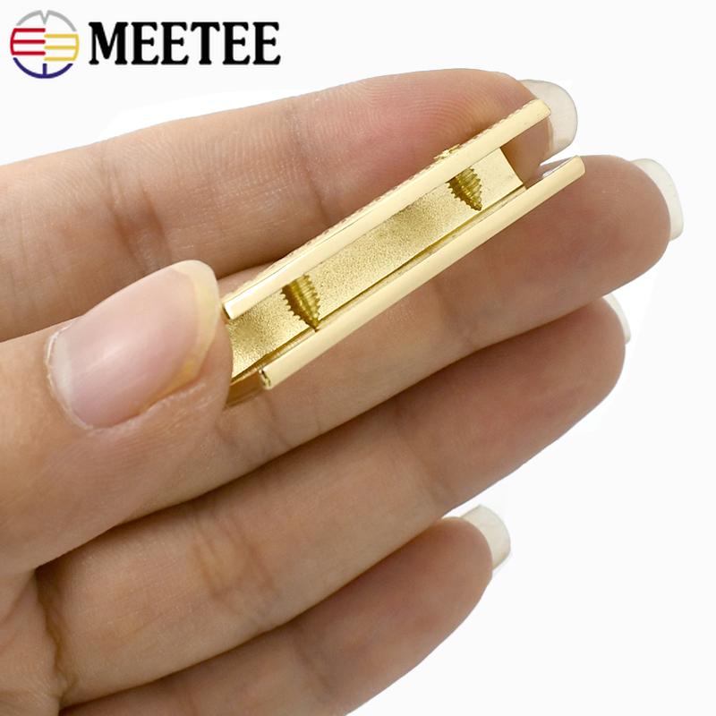 Meetee 35*20mm Metal Bag Lock Buckle Handbag Decor Rotating Switch Clasp Leather Craft Sewing Buckles DIY Hardware Accessories