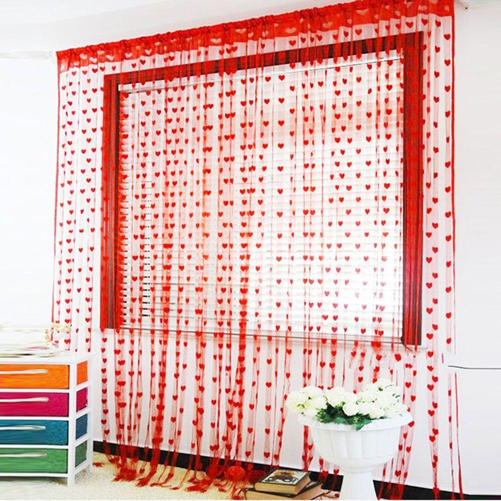 Heart-shape String Curtain Colorful Cord Curtain Simple Line Curtain  Living Room Decoration