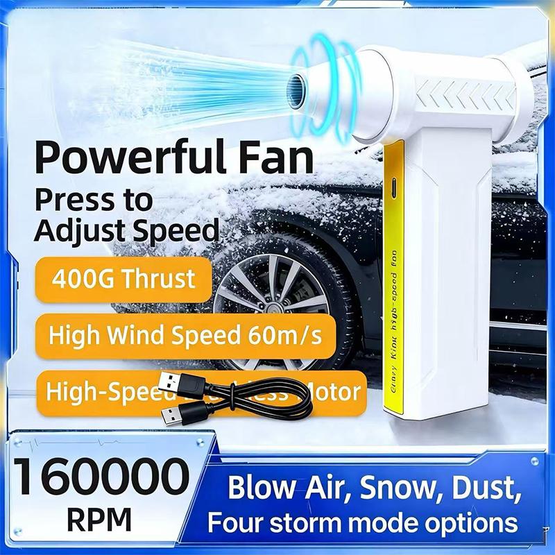 2026 New High-Speed and High-power 160000 RPM Electric Turbo Jet Fan Powerful Dust Blower Rechargeable Brushless Motor Violent Fan 60m/s