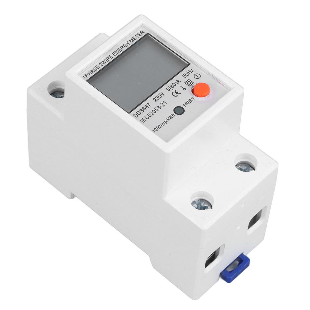 Multifunctional Power Meter 1 Phase LCD Display Energy Monitor 200‑250V for Electrical Safety