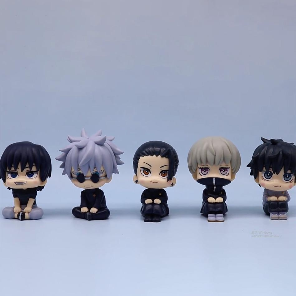 5Pcs/Set Jujutsu Kaisen Anime Action Figures - Yuji Itadori & Gojo Satoru Q Ver. PVC Collectible Model Toys Cute Gift Collection