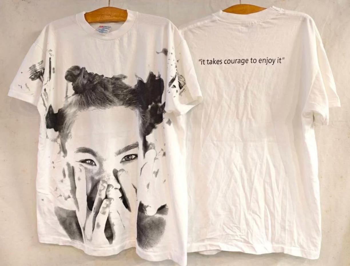 Vintage BJORK AOP TIME SENSUALITY IT TAKES COURAGE TO ENJOY IT (L) Shirt REPRINT Unisex T-Shirt XXXXL