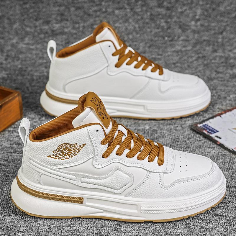 

Men s shoes 2024 winter new breathable trend versatile white mid-top board shoes men s sports little white shoes trendy shoes 44
