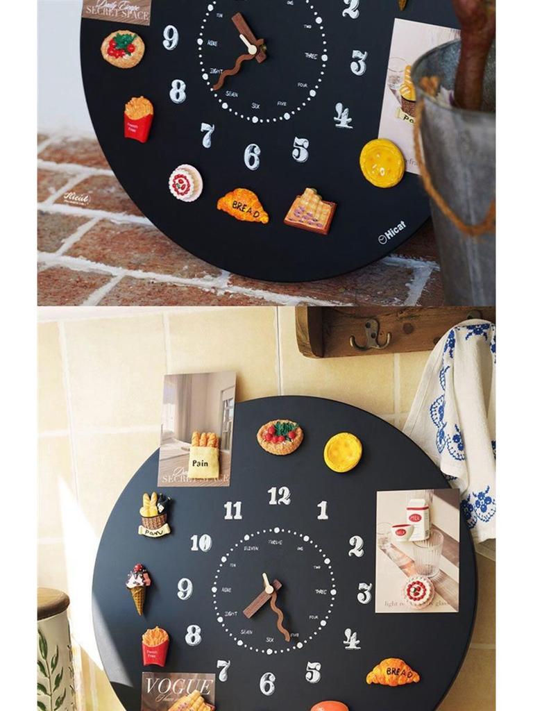 Magnetic Blackboard Wall Clock - DIY Artistic Home Decor for Living Room & Bedroom