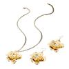 Fashionable exaggerated flower pendant necklace earrings women's set