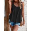 Móda Léto Dámská Pletená Vesta Kulatý Výstřih Jednobarevná Dámská Volná Ležérní Nová Tílka na Ramínka Vystřihovaná Elegantní Jednobarevná Košile Jednoduché Oblečení