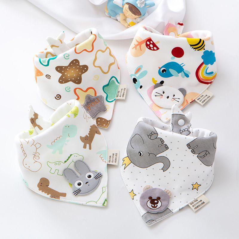 Unisex Triangle Baby Bibs: Pure Cotton, Waterproof, Super Soft, Double Snap, Scarf Wrap