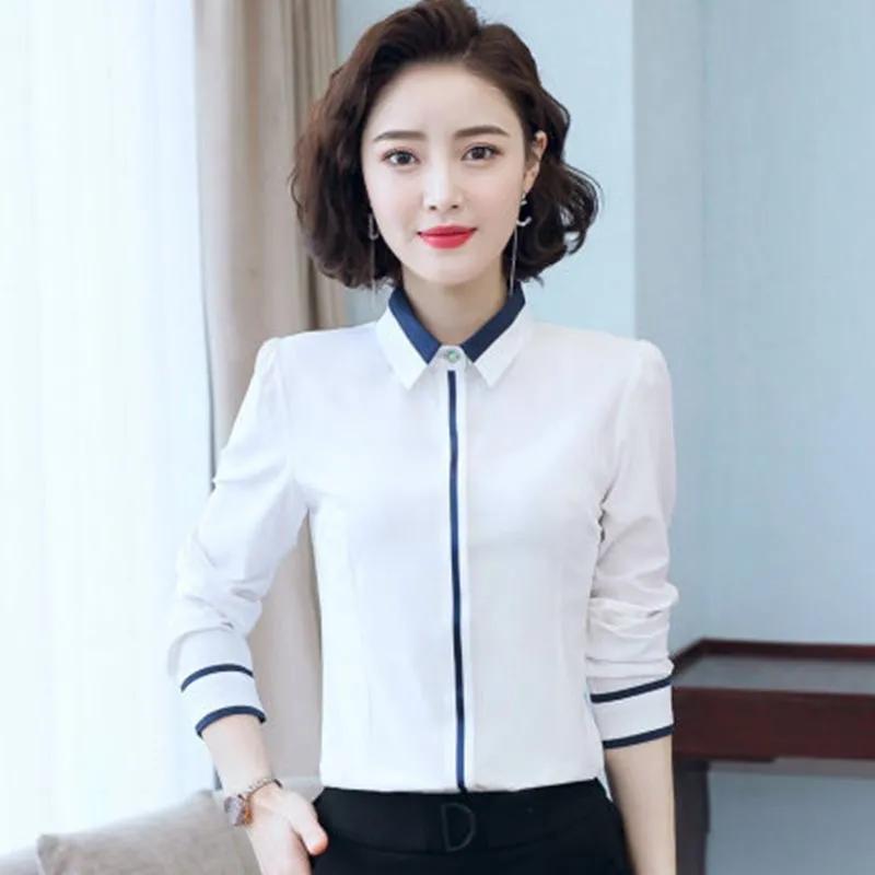 Spring Vintage Elegant Button Up Shirt Long Sleeved Blouse Women OL Clothing Plus Size