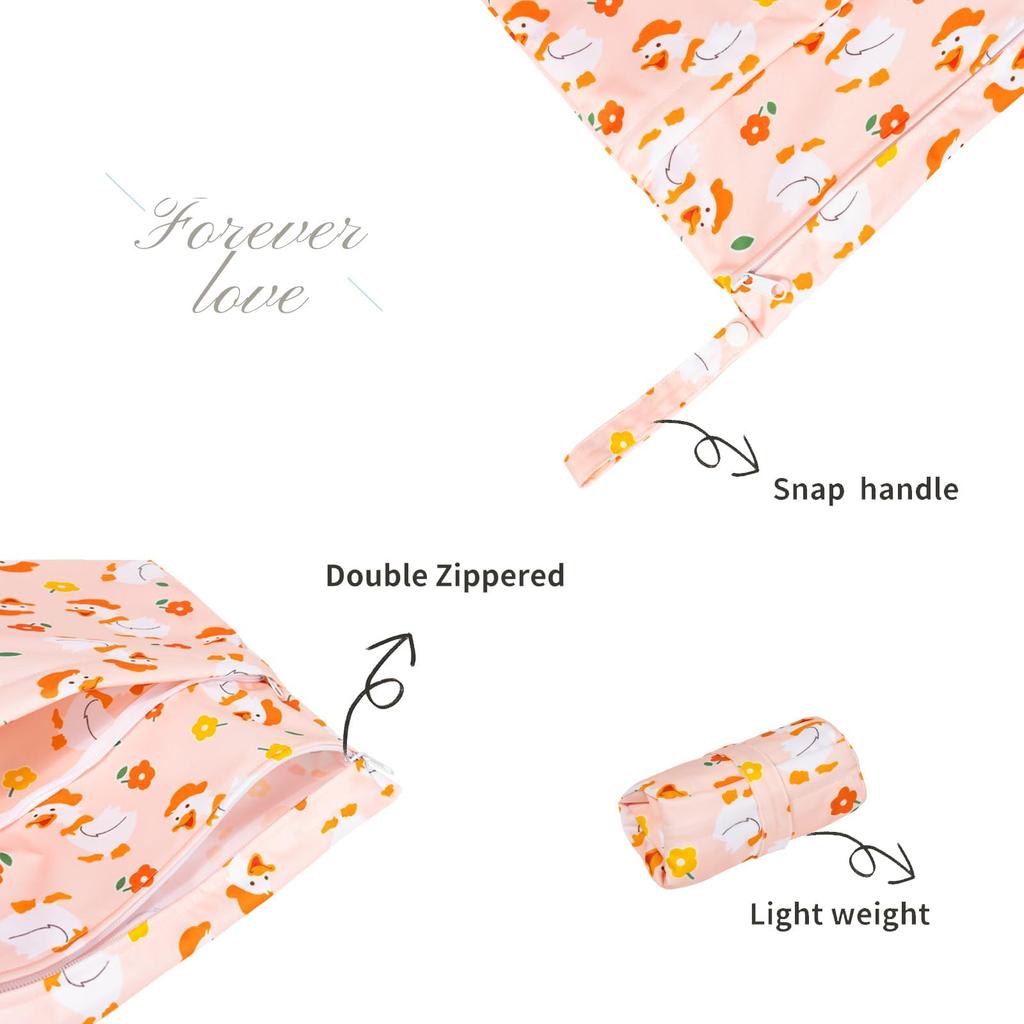 ALVABABY Wet Bag Set of Diaper Waterproof Swimsuit Large Bathing Travel Small Item Stroller Machine Diaper Waterproof Waterproof Swimsuit 2, Pouch,