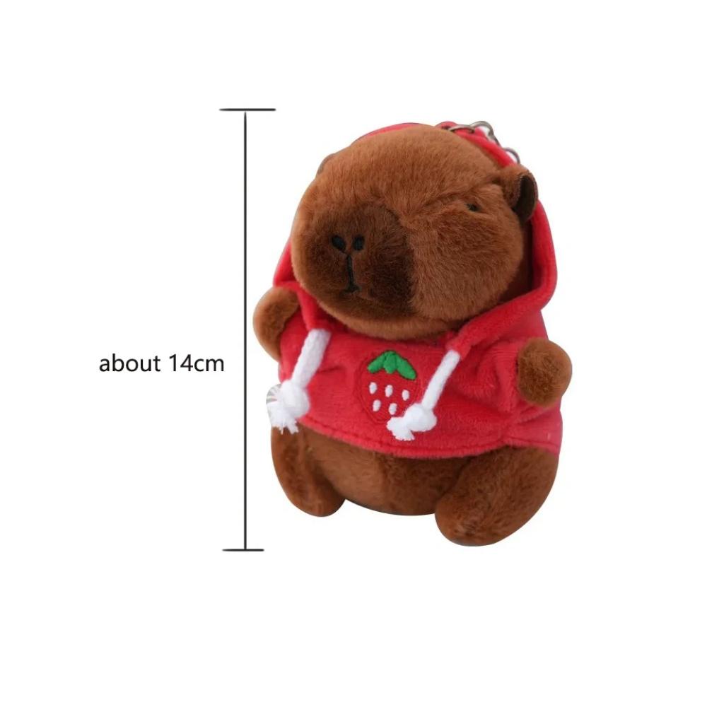 Chaveiro Pingente Capivara Desenho Animado Fofo Brinquedo de Pelúcia Boneca Pendente para Bolsa Boneca Kapila Adorável com Roupas Chaveiro de Animal