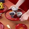 Wedding Supplies Red New Year Fruit Tray Smooth Large Capacity Candy Storage Box Exquisite Plastic Snacks Tray Housewarming