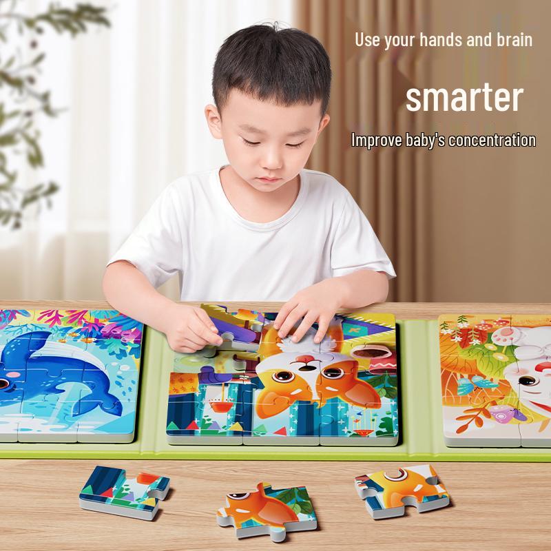 Cross-Border Ocean-Themed Magnetic Puzzle Set for Kids: Interactive Dress-Up & Transportation Figures for Early Education.