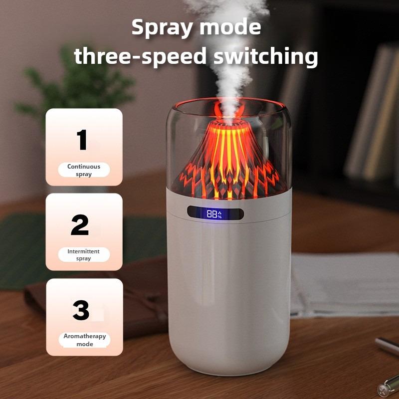360ML Sopečný Zvlhčovač Vzduchu Sprej Jemný Auto Domov Atmosférické Svetlo USB Nabíjanie Inteligentný Digitálny Displej Stroj na Aromaterapiu