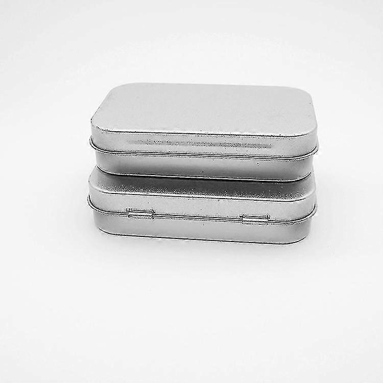 10 Piecesyaju Silver Metal Rectangular Empty Hinged Tins Box Containers Basic Necessities Tins Mini Portable Box Small Storage Kit Gift Card Tin Hold