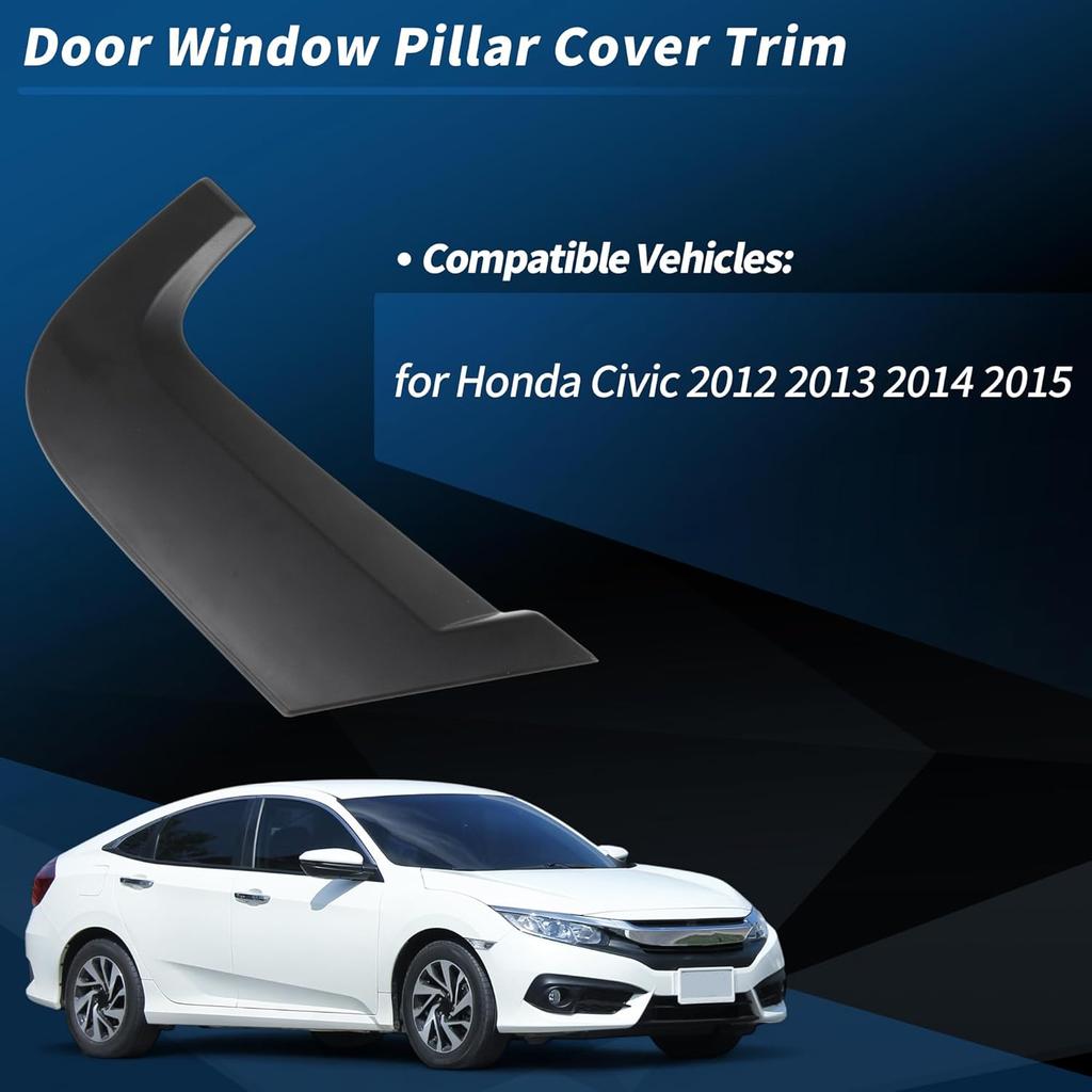 Rear Left Passenger Side C Pillar Mould Trim for Honda Civic 2012-2015 Door Window Pillar Post Exterior Repair Cover Trim Black No.72721-TR3-A00