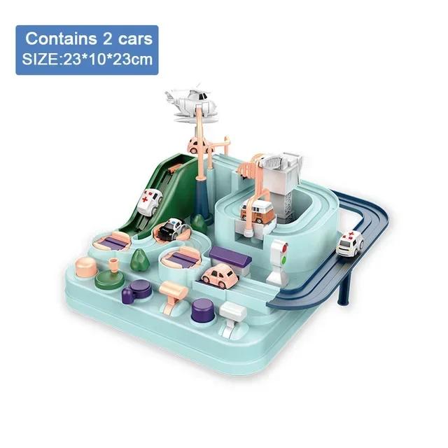 Children's Puzzle Car Space Track Toys Mini Rail Toy Kids Montessori Racing Train Mechanical Adventure Table Game Baby Gifts