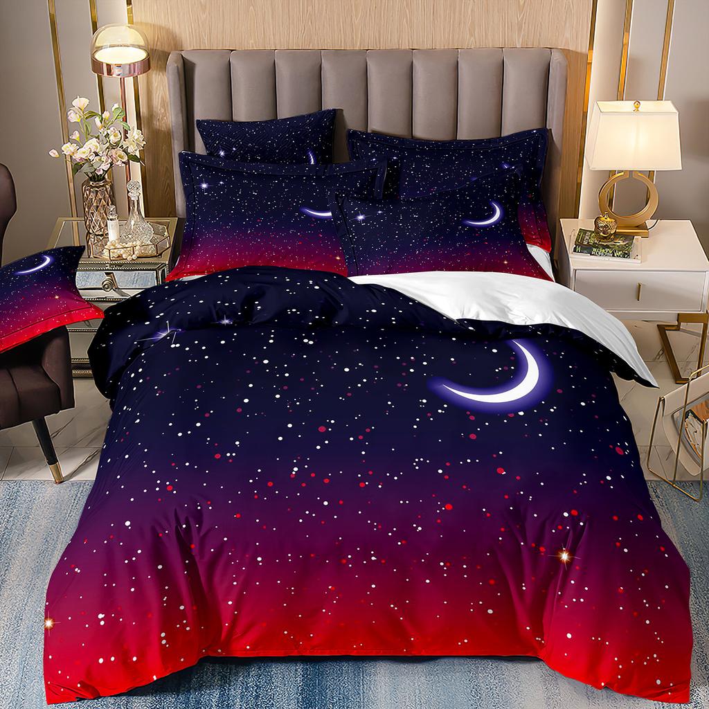 Space Star Bettwäsche-Set Dreiteilig 3D Digitaldruck Bettbezug