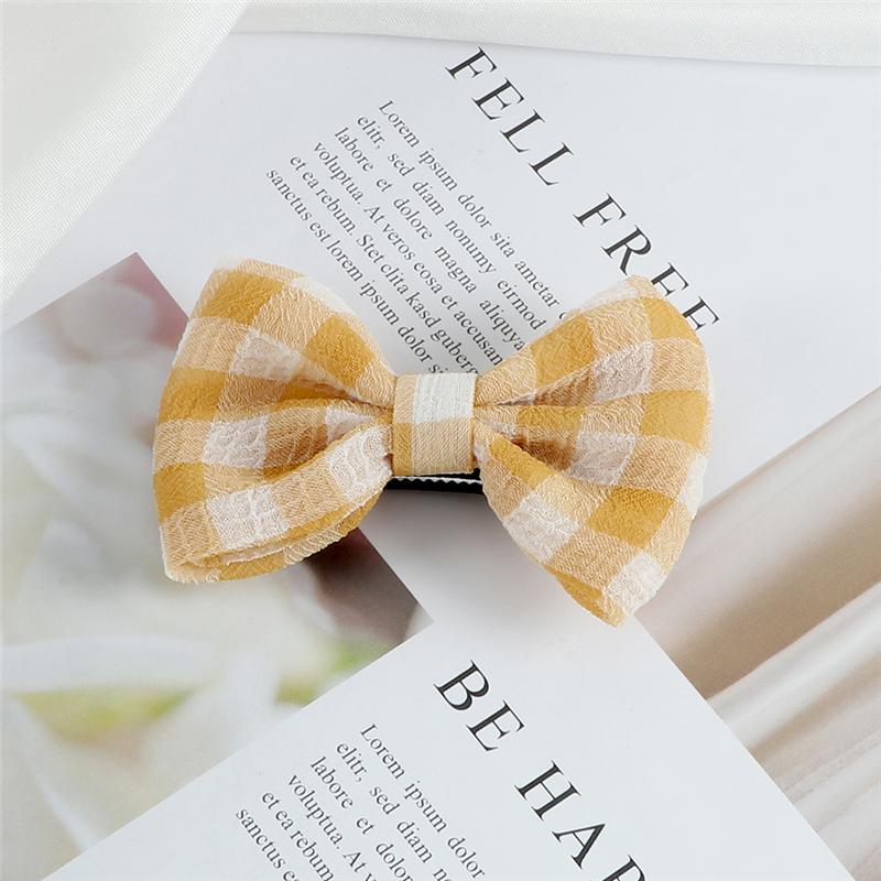 1/2PCS Fashion Plaid Bow Hair Clips Sweet Pink Hairpins for Girls Kids Cute Bowknot Headwear High Quality Hair Accessories Gifts