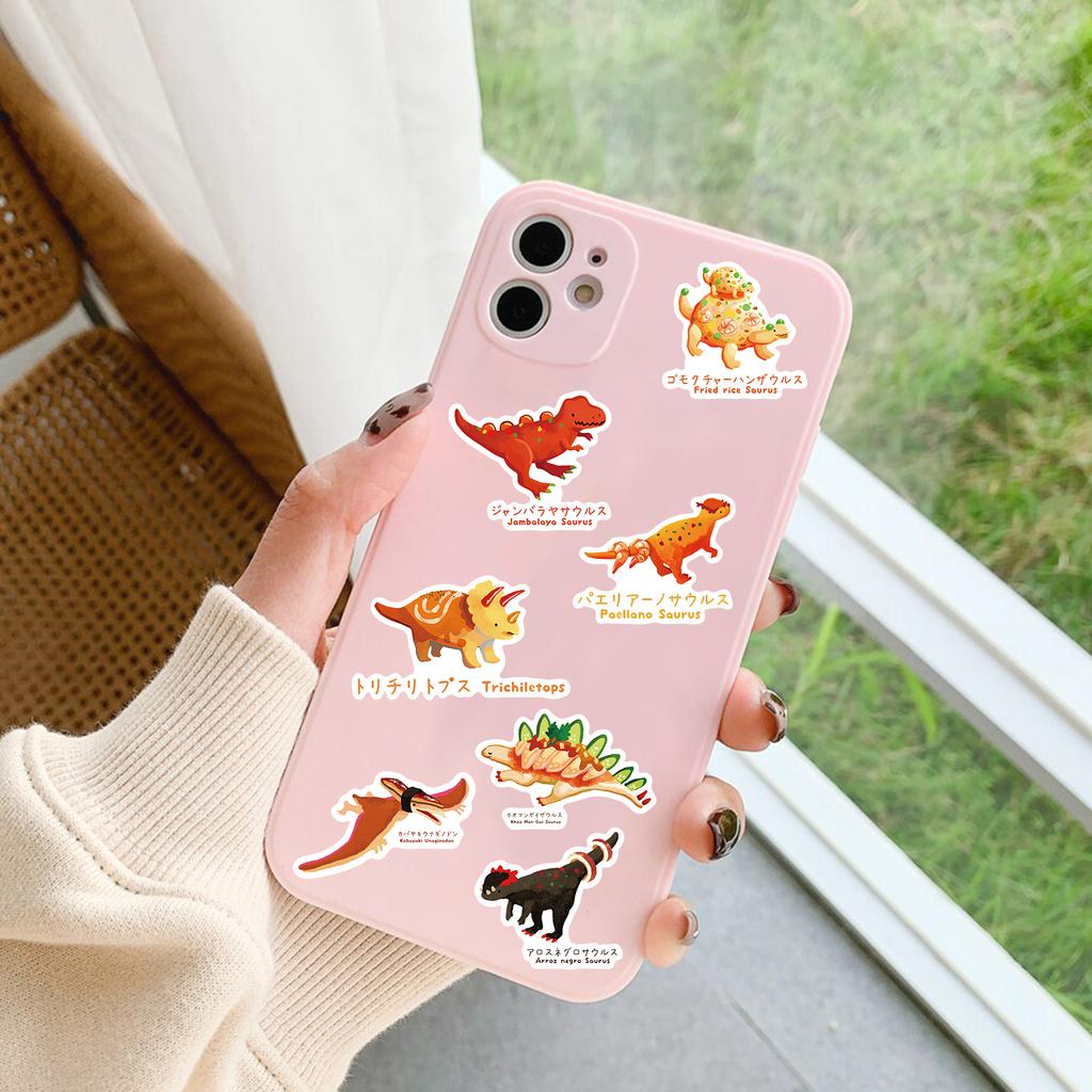 50 STÜCKE Japanische Dinosaurier-Themenrezept Dekor Wandkunst Aufkleber Cartoon Abziehbild für Graffiti Laptop Gepäck Telefon Sammelalbum Aufkleber