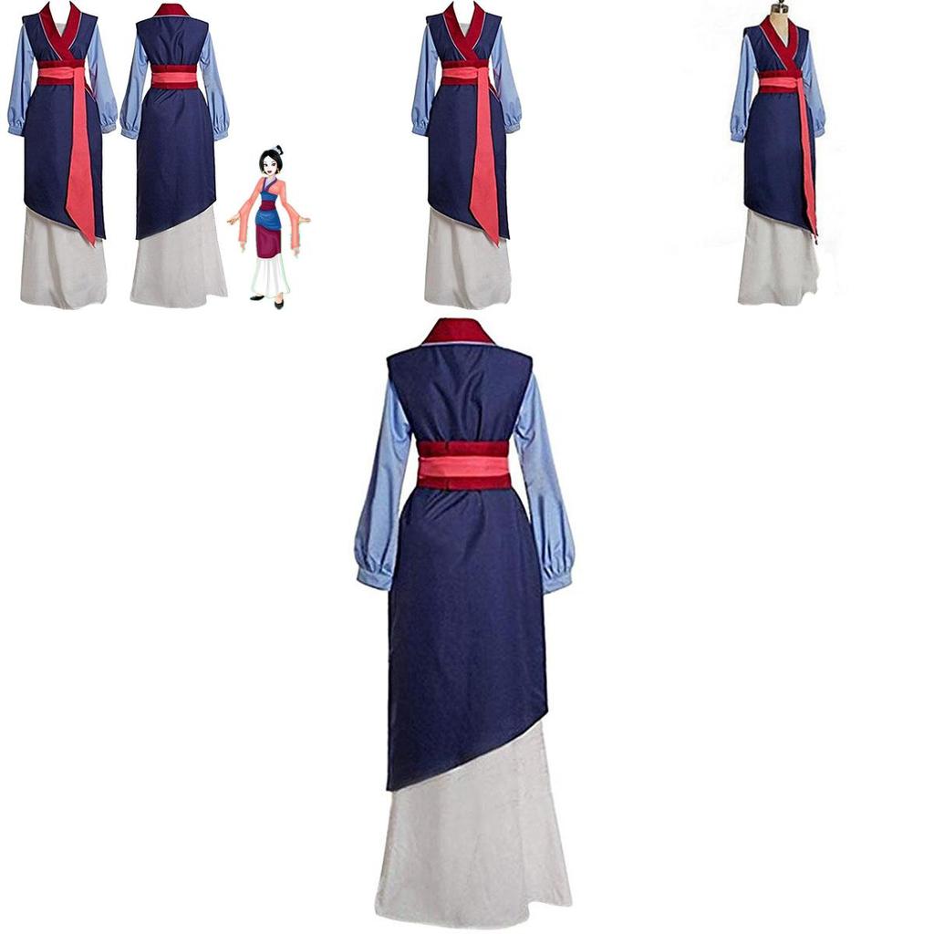 Elegantes Mulan Traditionelles Kimono-Kleid Komplettes Set für Halloween-Party Cosplay