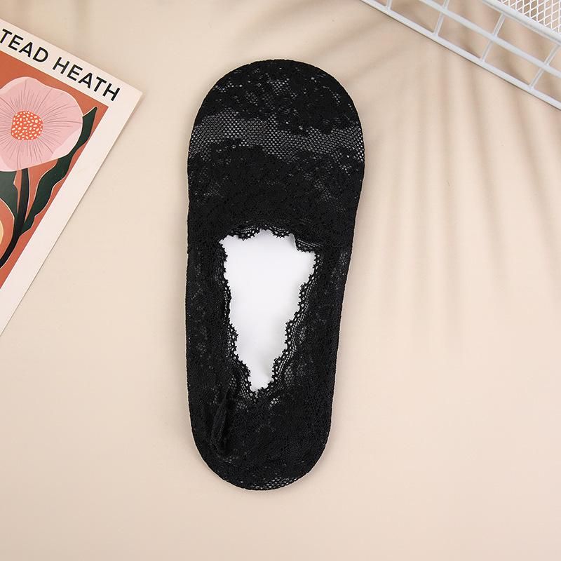 Women Socks Thin Breathable Silicone Non-slip Invisible Lace No-show Boat Sock Transparen Fashion Casual Low Cut Boat Socks