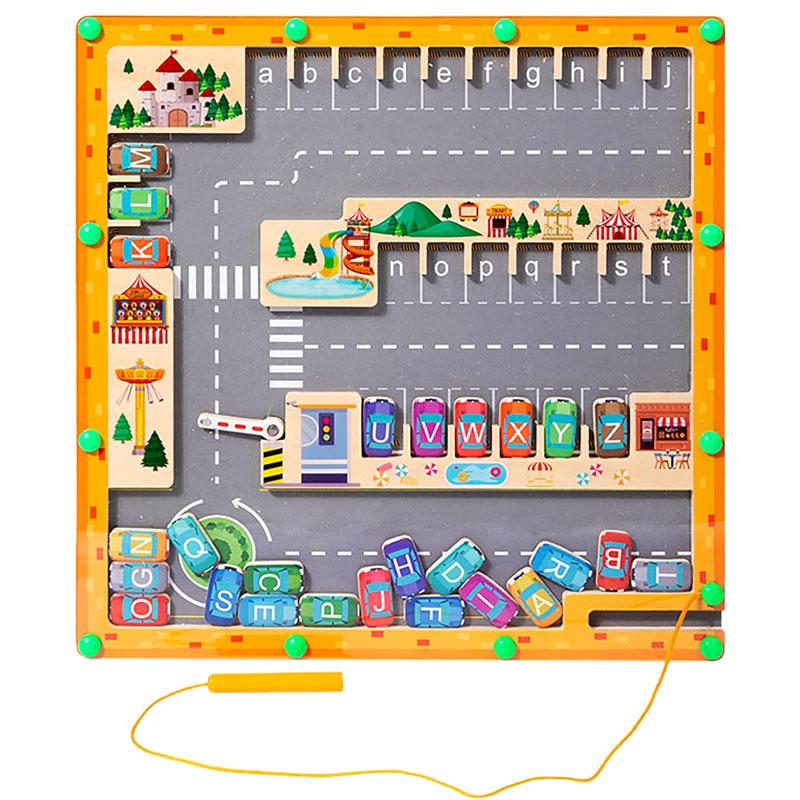 Activating Toys Magnetic Alphabet Maze Letter Puzzle Montessori Motor Skills Toys Wooden Learning Letter Board Sensory Activities For Toddlers