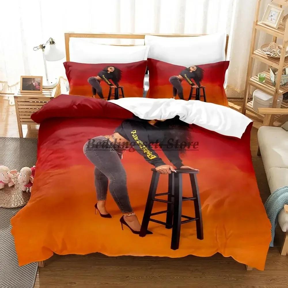 Cute Megan Thee Stallion Bedding Set Single Twin Full Queen King Size Bed Set Aldult Kid Bedroom Duvetcover Sets Bed Sheet Set