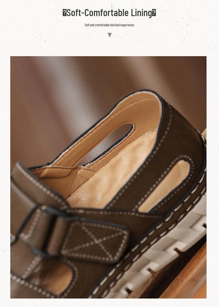 Men's Large Size Closed-Toe Summer Sandals: Outdoor, Water-Crossing, Beach, Driving, Dual-Use Sports, Hollow Design