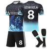 2025-26 Liverpool Blu #8 SZOBOSZLAI Set Maglia da Allenamento Sportiva con Calzini Ragazzi Bambini Adulti Kit da Calcio